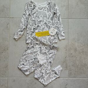 Caden Lane Mystical Magical Unicorn Colorable Pajamas Bamboo 3T NWT